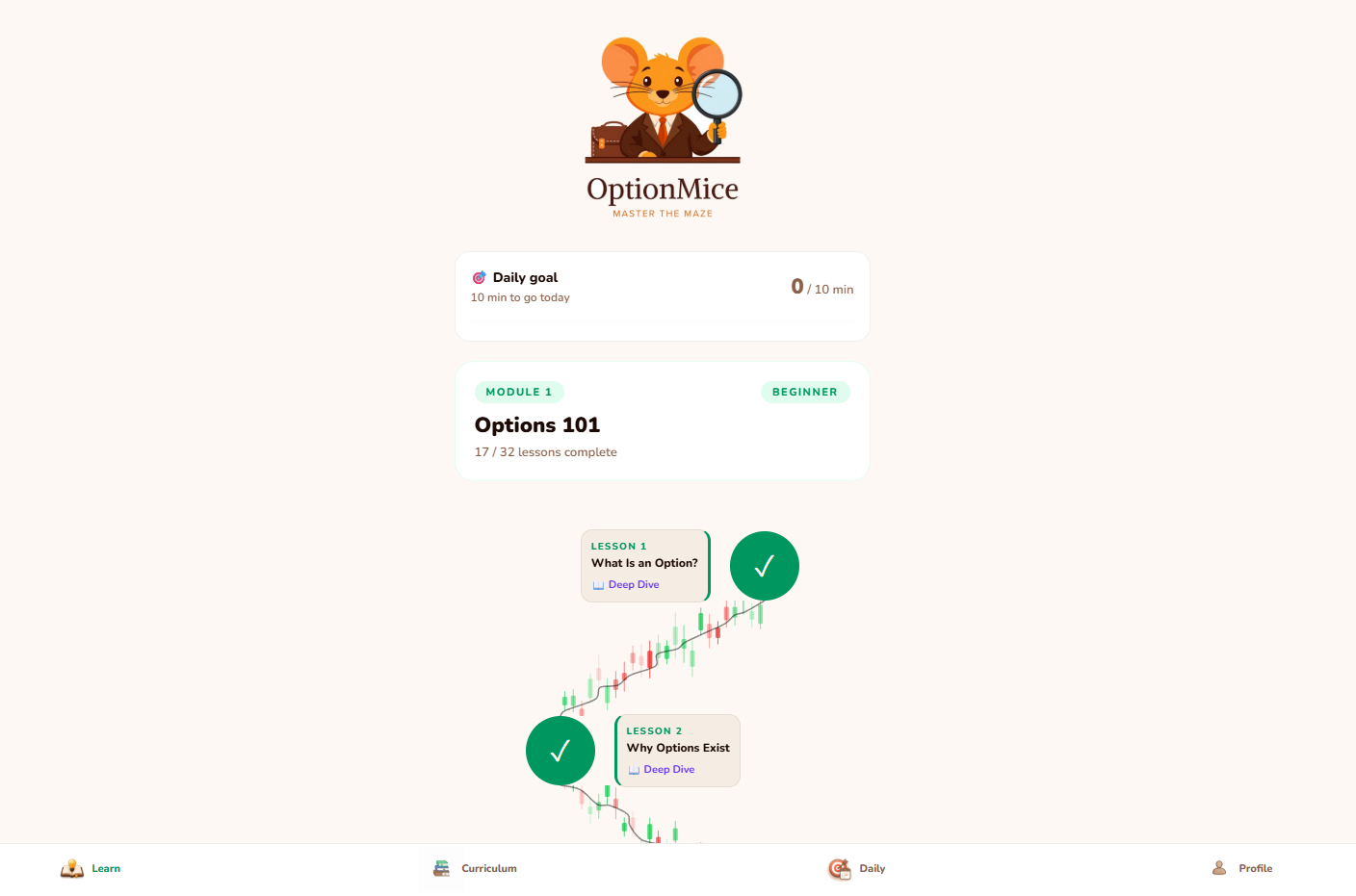 OptionMice app